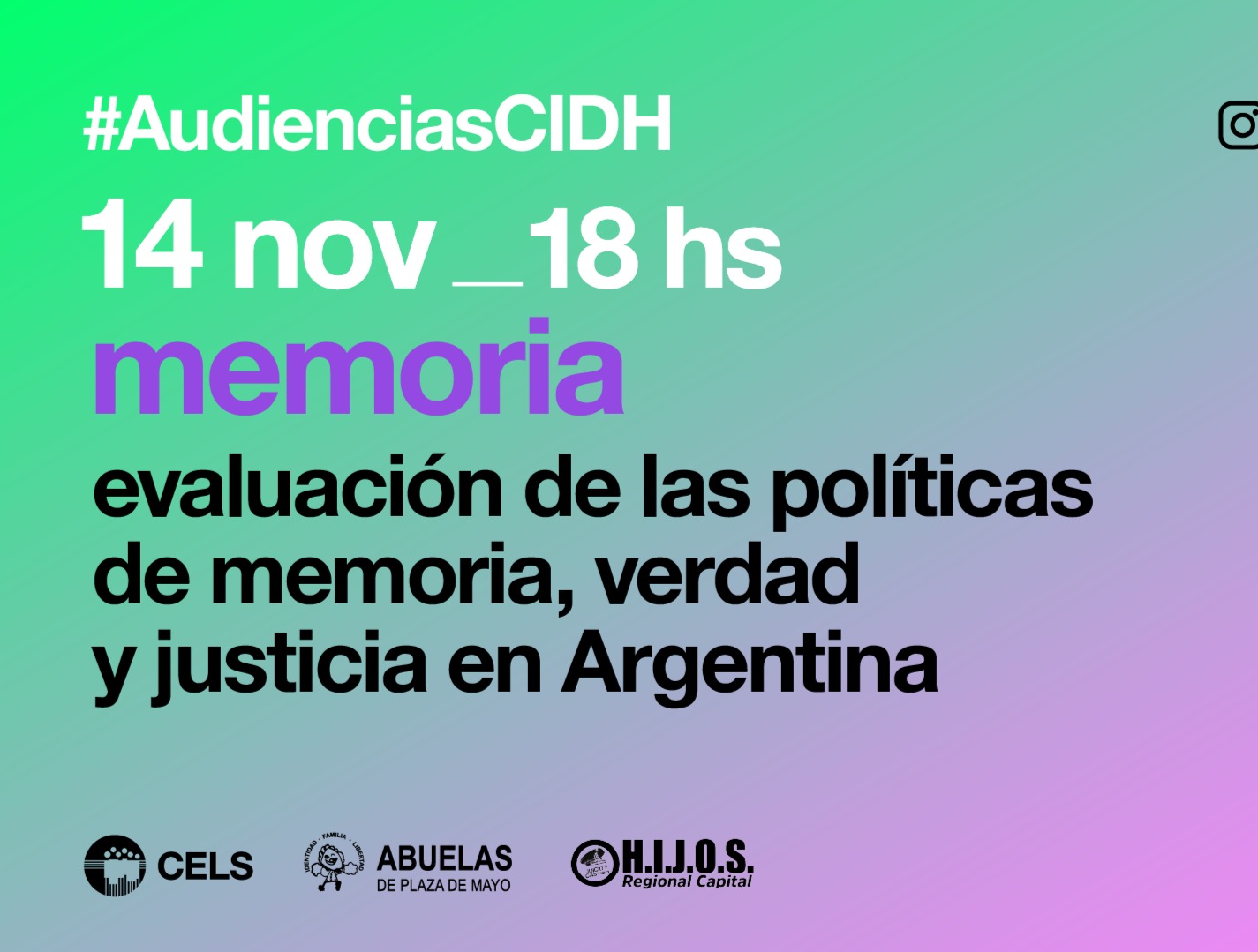 Compartiremos la audiencia de los organismos de DDHH ante la CIDH, junto a referentes de la sociedad civil